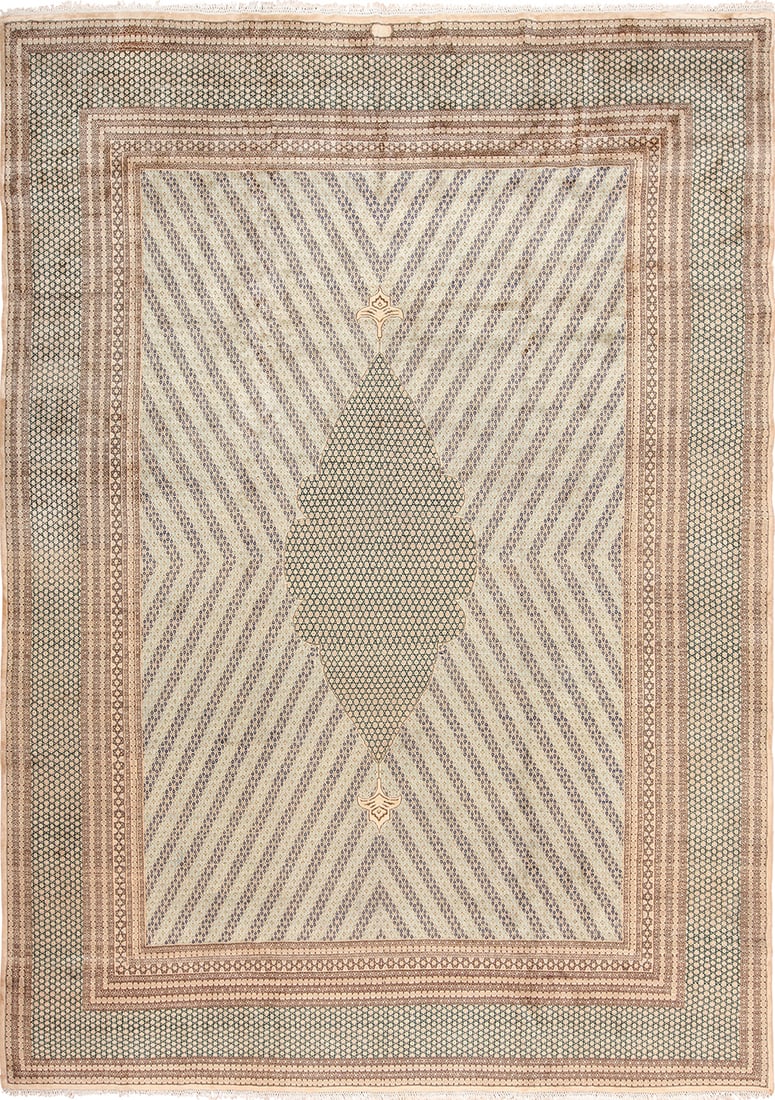 Antique Persian Khorassan Star of David Design Rug - 13 ft 7 in x 9 ft 8 in (4.14 m x 2.95 m): Curated collection of antique, vintage and modern rugs Antique Persian Khorassan Star of David Design Rug Size: 13 ft 7 in x 9 ft 8 in (4.14 m x 2.95 m) Provenance: From a New York residence Cir