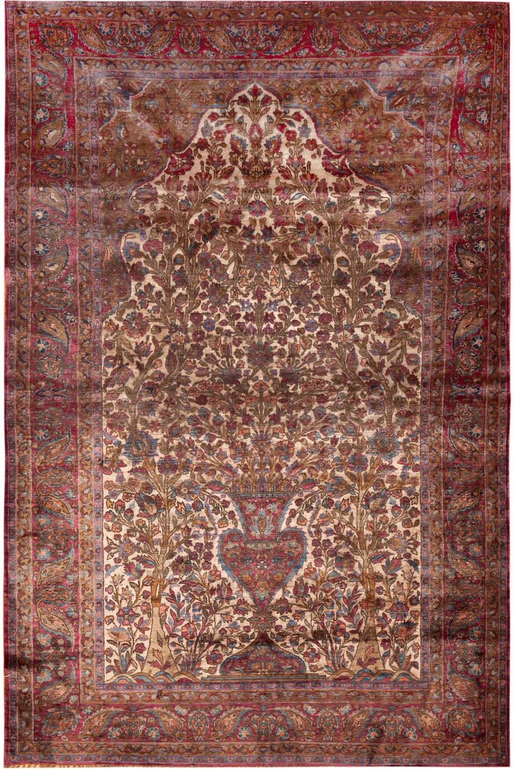 No Reserve - Antique Persian Silk Kashan Rug - 6 ft 8 in x 4 ft 5 in (2.03 m x 1.34 m) (1 of 1)
