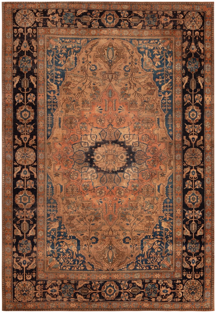 No Reserve - Antique Persian Mohtashem Kashan Rug - 6 ft 7 in x 4 ft 6 in (2 m x 1.37 m): Curated collection of antique, vintage and modern rugs No Reserve - Antique Persian Mohtashem Kashan Rug Size: 6 ft 7 in x 4 ft 6 in (2 m x 1.37 m) Provenance: Property of a Nashville collector