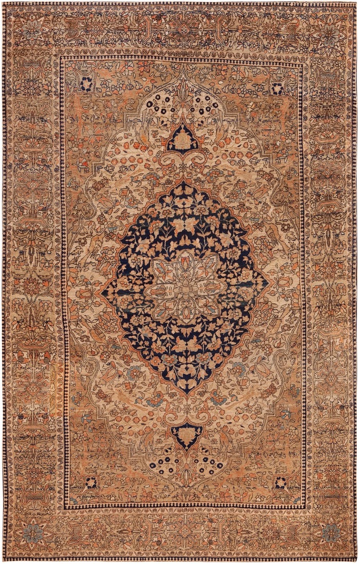 No Reserve - Antique Persian Mohtashem Kashan Rug - 6 ft 10 in x 4 ft 2 in (2.08 m x 1.27 m) (1 of 1)