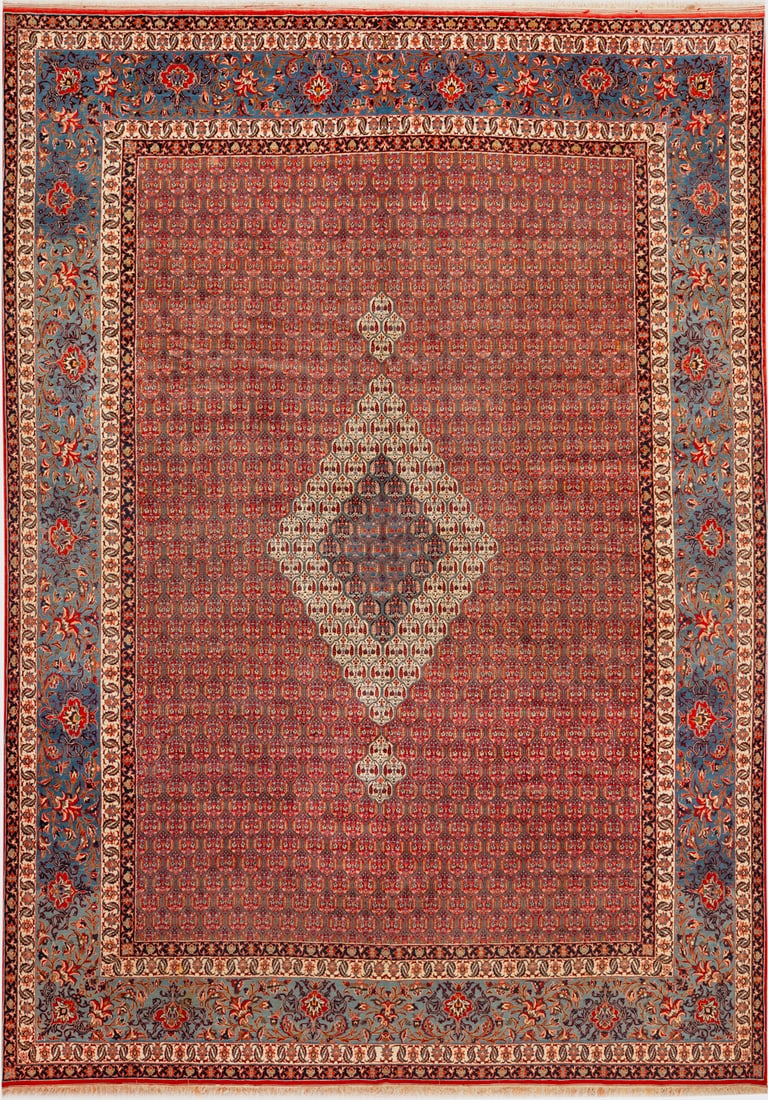 No Reserve - Large Vintage Persian Isfahan Rug with Silk Foundation - 14 ft x 10 ft 3 in (4.27 m x (1 of 10)
