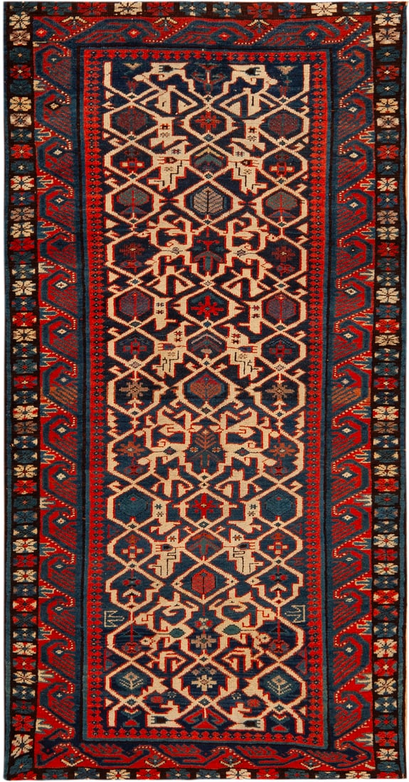 No Reserve - Antique Caucasian Kuba Konagkend rug - Circa 1880 - 5 ft 7 in x 2 ft 11 in (1.7 m x: Curated collection of antique, vintage and modern rugs No Reserve - Antique Caucasian Kuba Konagkend rug - Circa 1880 Size: 5 ft 7 in x 2 ft 11 in (1.7 m x 0.88 m) Provenance: Property of a Florida pr