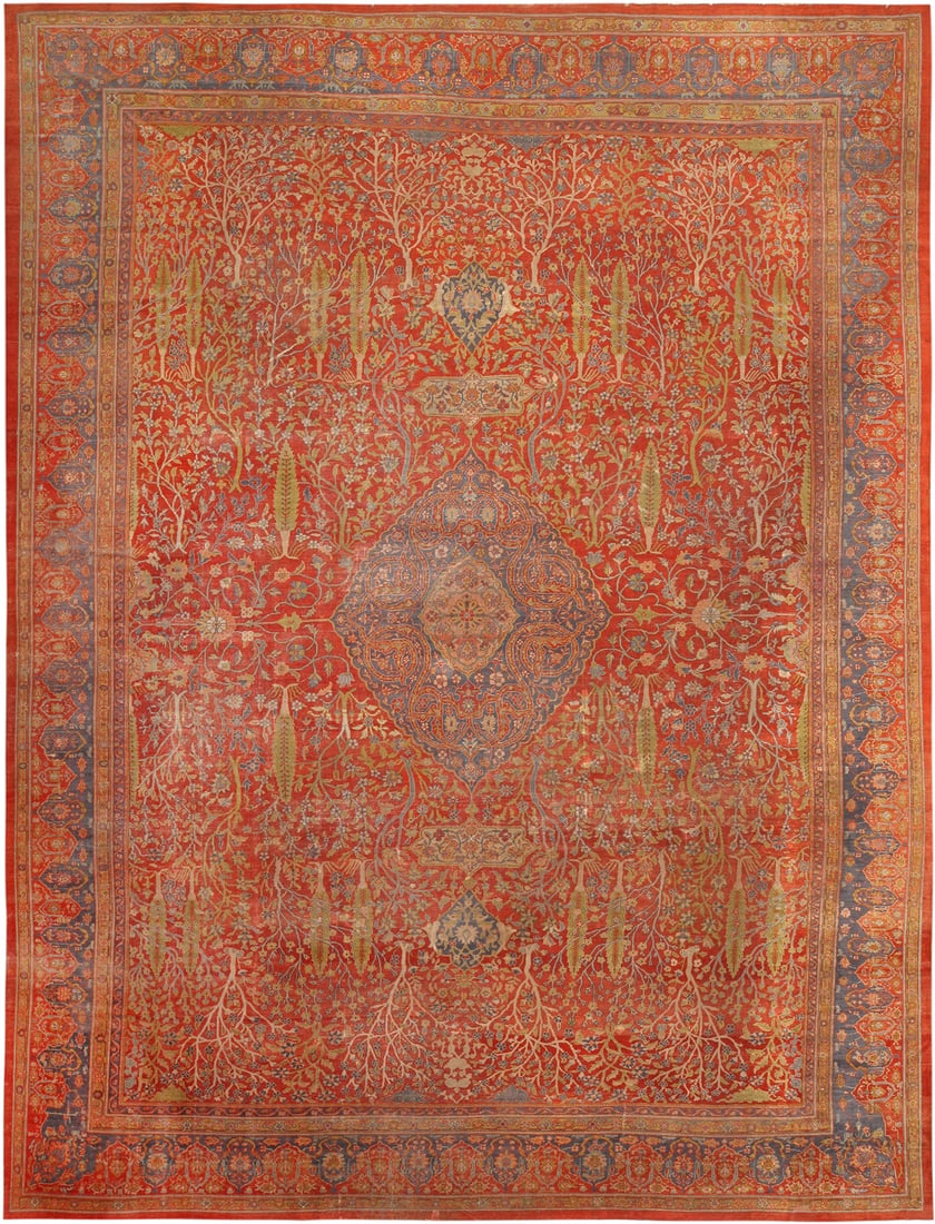 No reserve- Large Antique Persian Sultanabad Rug - Circa 1890 - 17 ft 5 in x 13 ft 9 in (5.3 m x (1 of 1)
