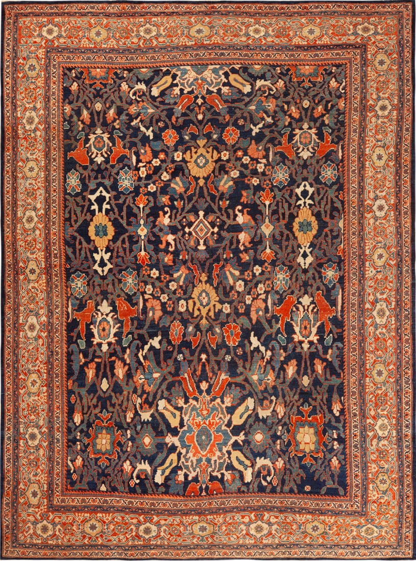 No reserve- Antique Persian Mahal Rug - Circa 1900 - 11 ft 3 in x 8 ft 7 in (3.43 m x 2.62 m) (1 of 9)