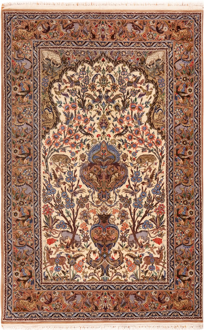 No Reserve - Vintage Persian Isfahan Rug - 5 ft 6 in x 3 ft 5 in (1.67 m x 1.04 m) (1 of 1)