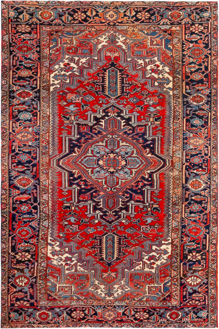 No Reserve - Antique Persian Heriz Rug - Circa 1900 - 10 ft 5 in x 7 ft (3.17 m x 2.13 m) (1 of 1)