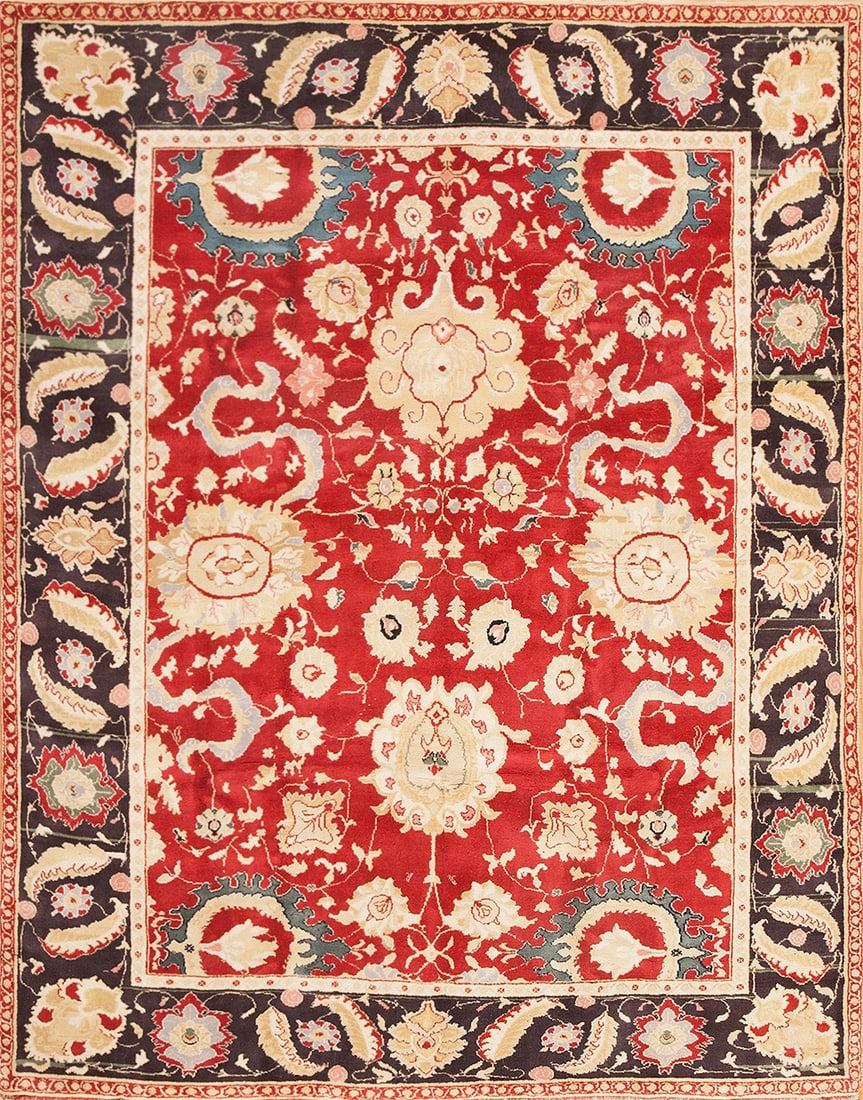 No Reserve -Vintage Indian Agra Rug - Mid-20th Century - 10 ft x 7 ft 9 in (3.05 m x 2.36 m) (1 of 7)