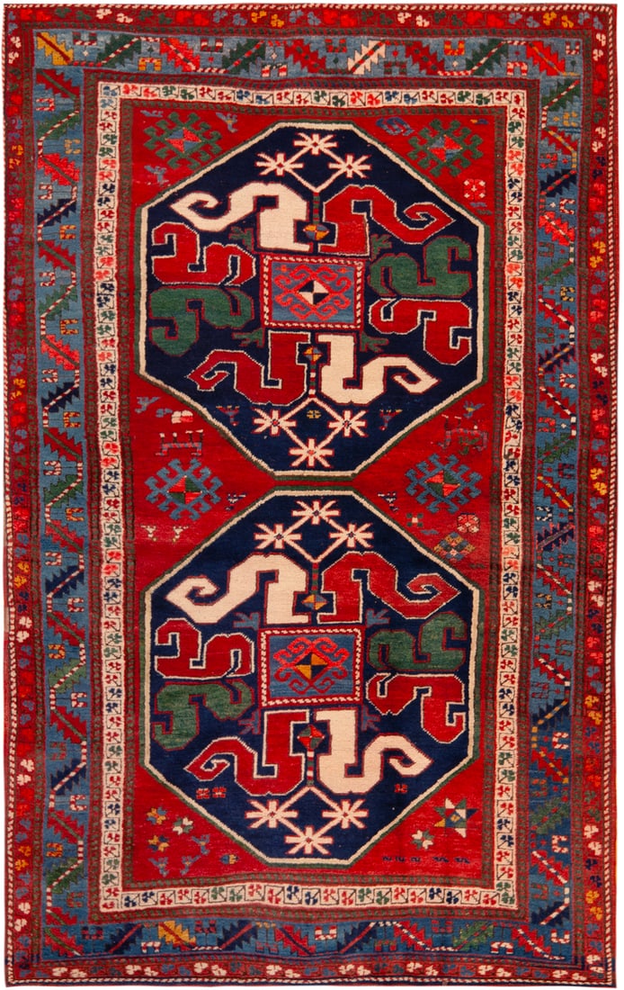 No Reserve -Antique Caucasian Cloudband Kazak Rug - Circa 1920 - 6 ft 10 in x 4 ft 4 in (2.08 m x (1 of 1)
