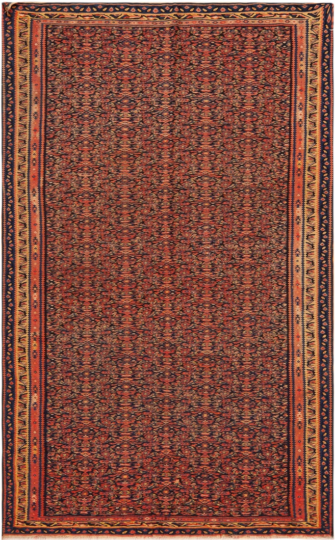 No Reserve -Antique Persian Senneh Kilim - Circa 1900 - 6 ft 7 in x 4 ft (2 m x 1.21 m) (1 of 1)