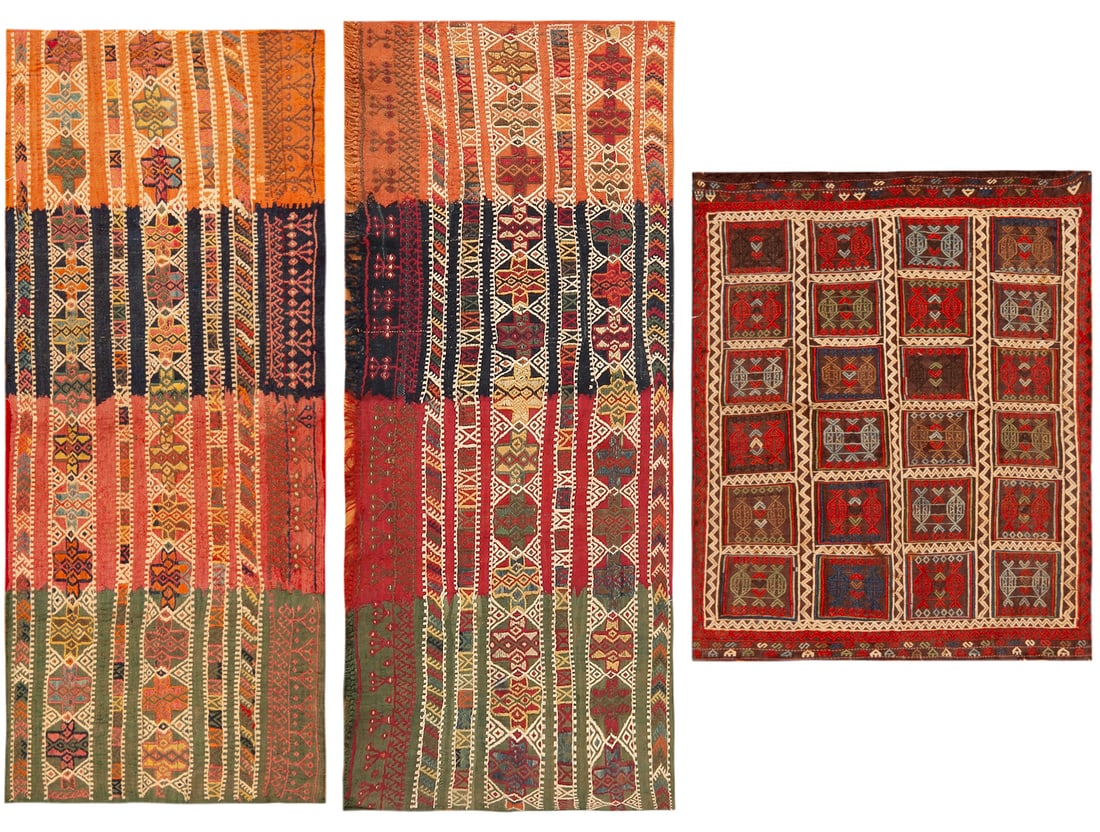 No Reserve -Collection of Three Antique Persian Shahsavan Khorjin Textiles - Circa 1900 - 4 ft 1 in (1 of 1)