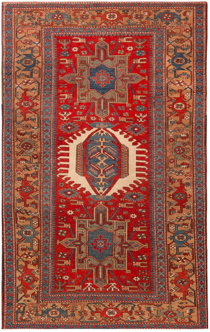 Antique Persian Heriz Serapi Rug - Circa 1900 - 7 ft 4 in x 4 ft 7 in (2.23 m x 1.39 m) (1 of 1)