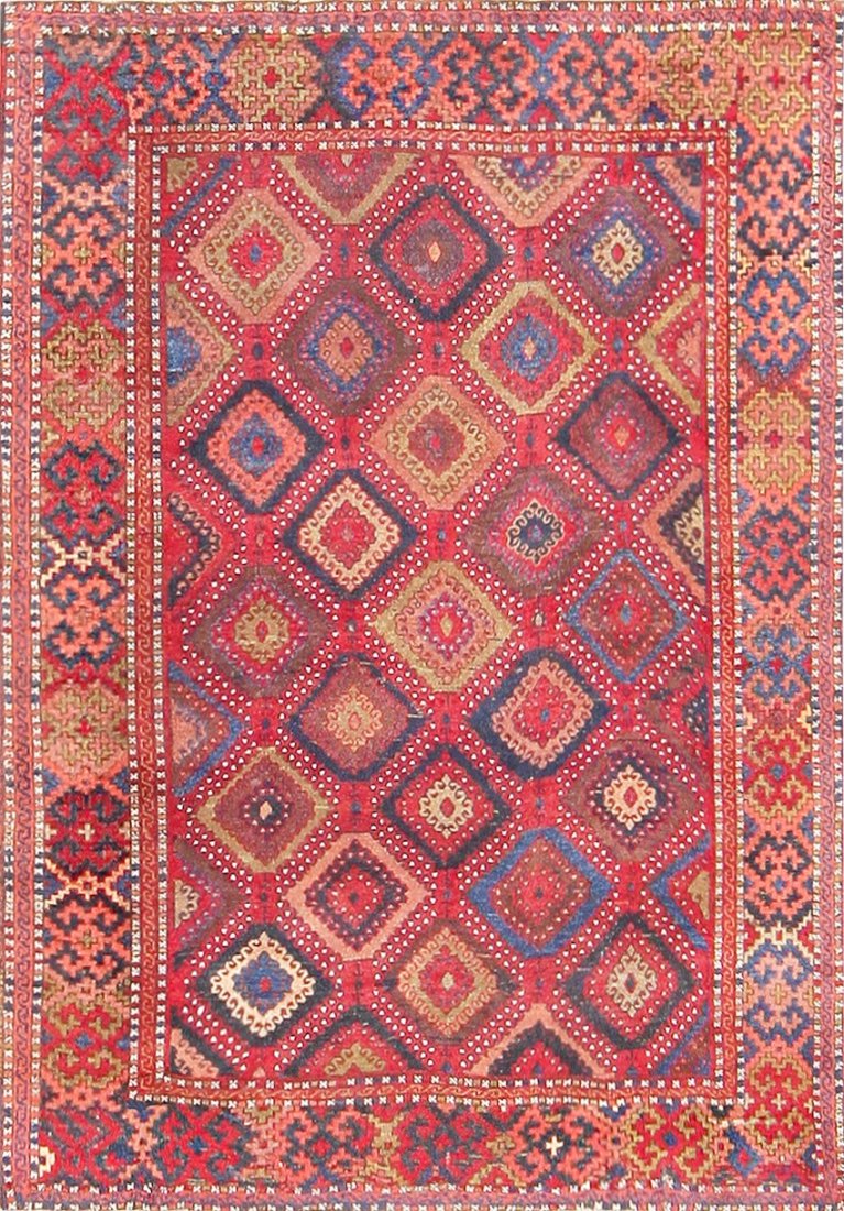 Antique Tribal Turkish Yuruk Carpet Rug: Size: 5 ft x 7 ft (1.52 m x 2.13 m) - Circa 1860 - Yuruk rugs, more than any other type, exemplify the great nomadic tradition of Turkish carpet weaving (Yuruk means nomad in Turkish). Yuruks were pro