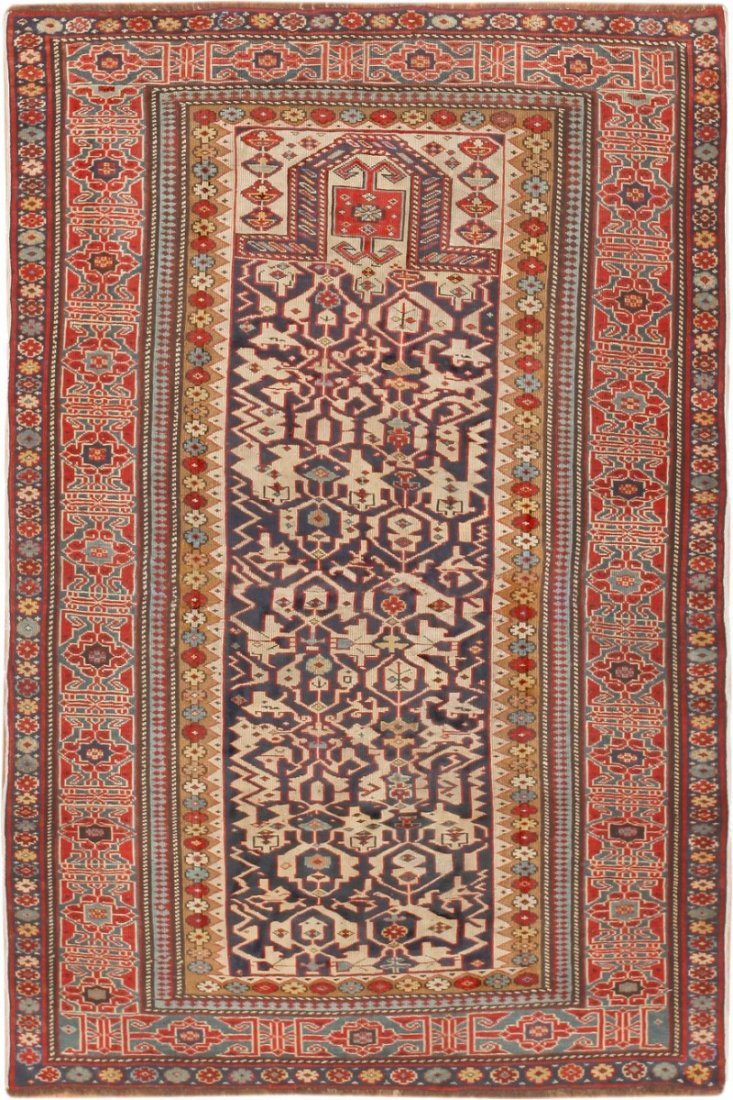 Antique Caucasian Shirvan Prayer Rug From the Caucasus