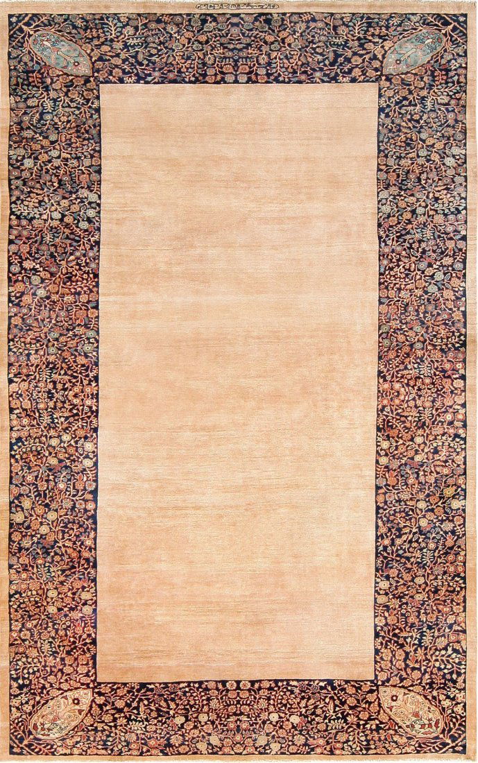 Antique Open Field Sarouk Farahan Rug: Size: 7 ft x 11 ft (2.13 m x 3.35 m) - Antique Persian Sarouk Farahan Rug, Persia, c. 1920’s - Here is an antique Sarouk Farahan piece that was woven in Persia during the second decade of the twenti