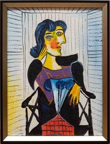 After Picasso Acrylic On Canvas "Portrait Of Dora Maar"