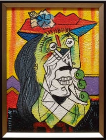 After Picasso Acrylic On Canvas "Weeping Woman"