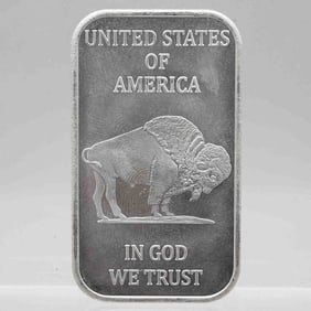 Vintage Buffalo 1oz Silver Bar