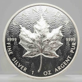 2024 RARE Canadian Maple Leaf Ultra High Relief Pulsating Forest 1oz Coin