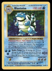 Blastoise Base Set (Shadowless) #002/102 Holo Pokemon Card