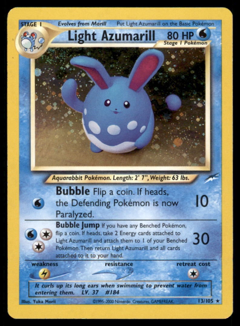 Light Azumarill Neo Destiny #013/105 Holo Pokemon Card (1 of 2)
