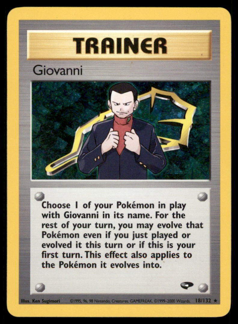 Giovanni (18) Gym Challenge #018/132 Holo Pokemon Card: We offer combined shipping on multiple items. Buyers may also arrange their own shipping. LiveShipping is a separate and independent option for shipping that is NOT a part of the auction house or thei