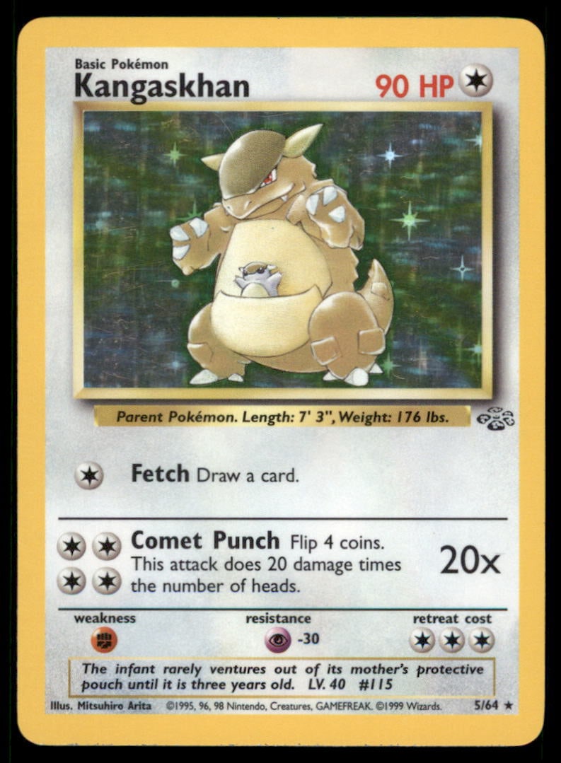 Kangaskhan (5) Jungle #05/64 Holo Pokemon Card: We offer combined shipping on multiple items. Buyers may also arrange their own shipping. LiveShipping is a separate and independent option for shipping that is NOT a part of the auction house or thei