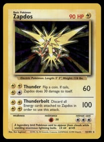 Zapdos Base Set #016/102 Holo Pokemon Card