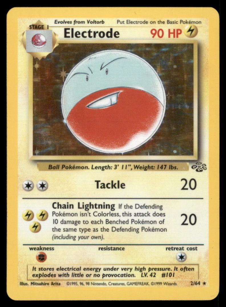 Electrode (2) Jungle #02/64 Holo Pokemon Card: We offer combined shipping on multiple items. Buyers may also arrange their own shipping. LiveShipping is a separate and independent option for shipping that is NOT a part of the auction house or thei