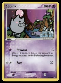 Spoink Stamped Crystal Guardians #62/100 Holo Pokemon Card