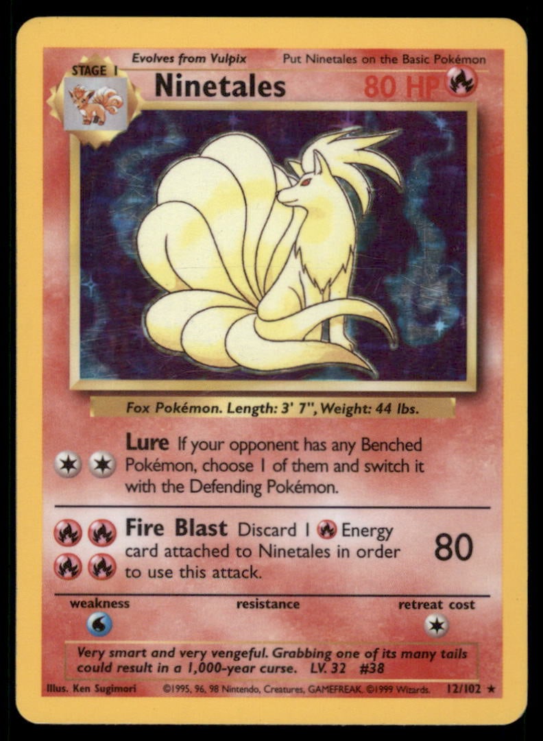 Ninetales Base Set #012/102 Holo Pokemon Card (1 of 2)