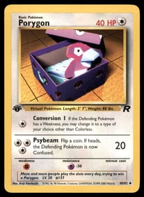 Porygon 1st Edition Rocket Vintage Pokemon Card