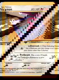 Porygon 1st Edition Rocket Vintage Pokemon Card: We offer combined shipping on multiple items. Buyers may also arrange their own shipping. LiveShipping is a separate and independent option for shipping that is NOT a part of the auction house or thei