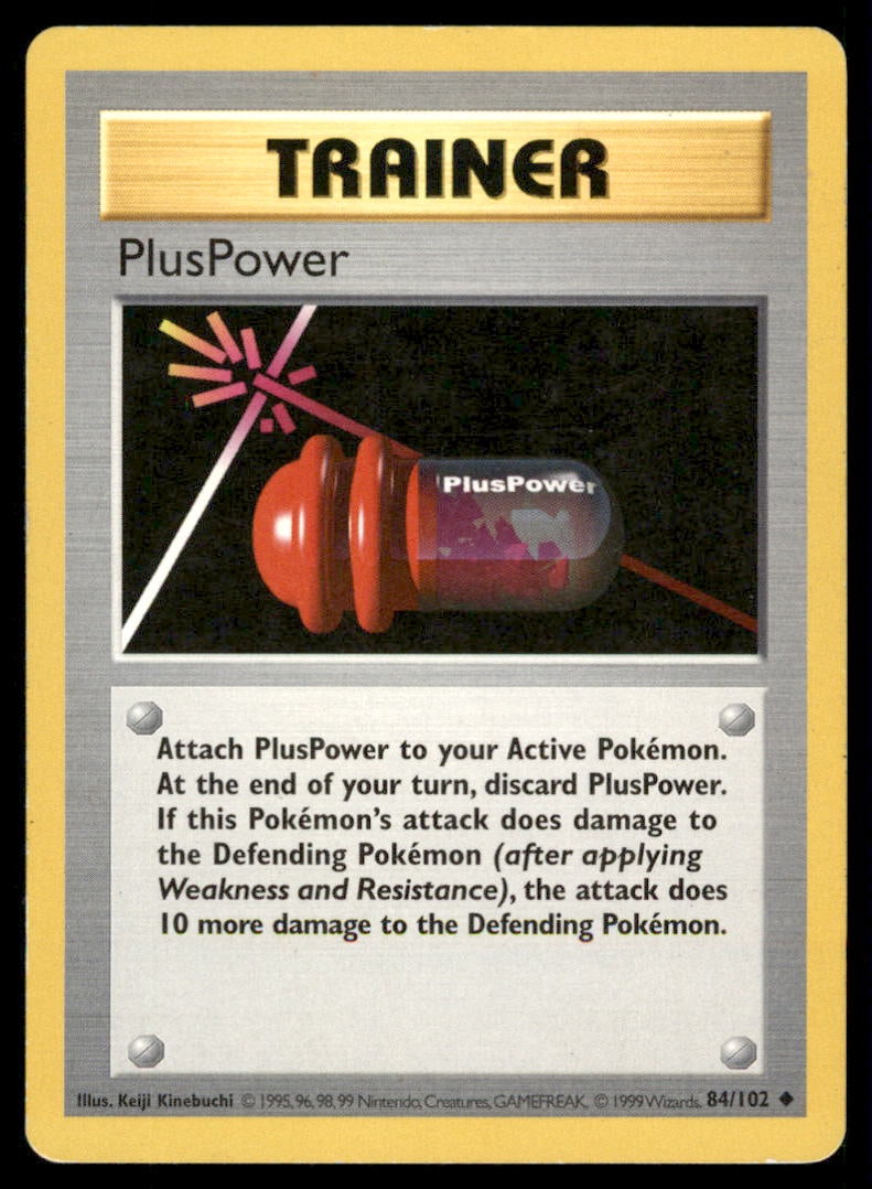 Pluspower Shadowless Base Set Vintage Pokemon Card (1 of 2)