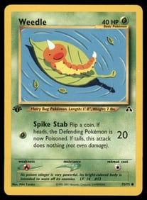 Weedle 1st Edition Neo Vintage Pokemon Card
