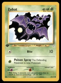 Zubat 1st Edition Neo Vintage Pokemon Card