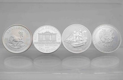 2022 Lot Of 4 Krugerrand, Philharmonic, Cook Island, Noah's Ark Silver 1oz Coins