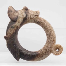 Antique Chinese Hongshan Culture Jade Pig Dragon Amulet