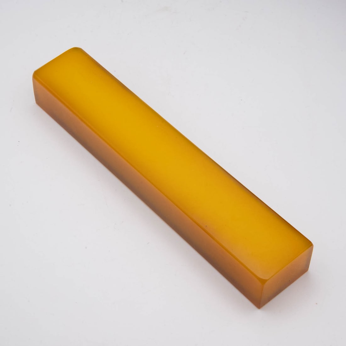 Old Chinese Peking Glass Paperweight: Medium: Peking GlassSize: 8x1.5x1 inchesAge/Detail: Old ChineseCondition: great overall, check photo for condition reference.Provenance:Collection from Estate in TribeccaLiveShipping is NOT a part of