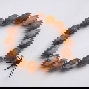 Chinese Cypress Wood Bead Bracelet: Medium: Cypress WoodSize: 0.6 inchesAge/Detail: ChineseCondition: great overall, check photo for condition reference.Provenance:Collection from Estate in TribeccaLiveShipping is NOT a part of the auct