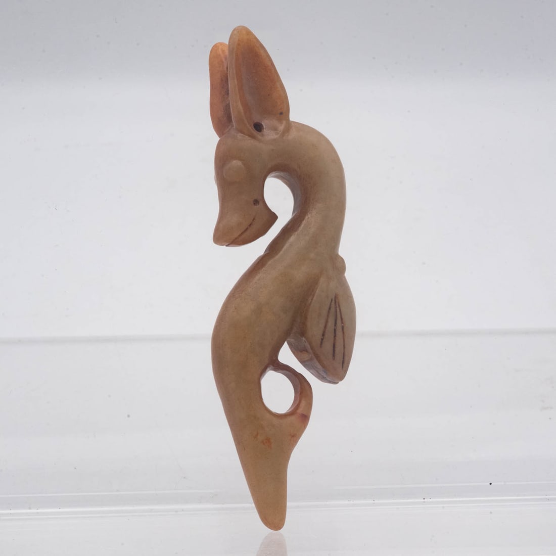 Antique Chinese Hongshan Culture Translucent Jade Pig Dragon Amulet: Medium: Translucent JadeSize: 4.7x1.5x0.7 inchesAge/Detail: Antique Chinese Hongshan CultureCondition: great overall, check photo for condition reference.Provenance:Collection from Estate in TribeccaL