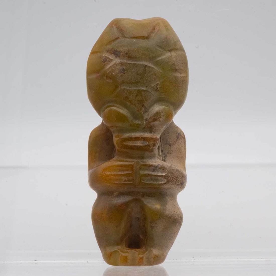 Antique Chinese Hongshan Culture Jade Sun God Figure: Medium: JadeSize: 3.3x1.4x0.7 inchesAge/Detail: Antique Chinese Hongshan CultureCondition: great overall, check photo for condition referenceProvenance:Collection from Estate in TribeccaPlease view al