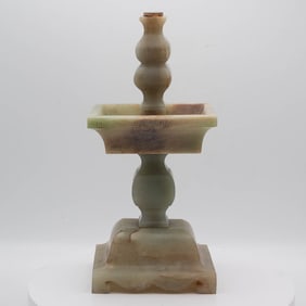 Antique Chinese Carved Jade Candle Holder