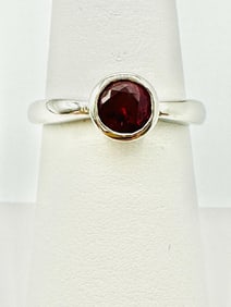 14KT White Gold Natural Ruby Solitaire Ring # 2041