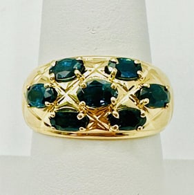 10KT Yellow Gold Natural Sapphire Ladies Ring # 2045