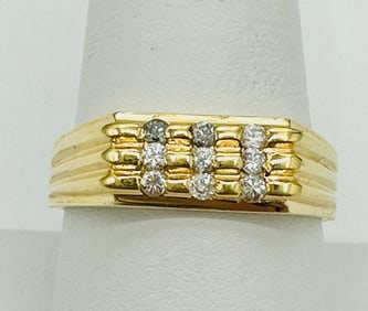 14KT Yellow Gold Natural Diamond Men’s Ring # 2081