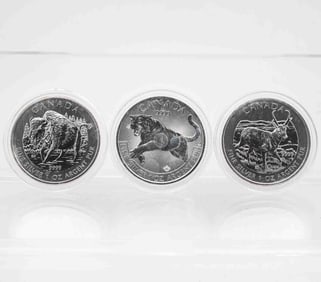 Lot Of 3 Canada Animal Series 1oz Silver Coins