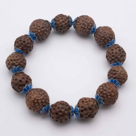 Old Chinese Tibetan Rudraksha Seed Bead Bracelet