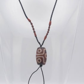 Antique Chinese Tibetan Dzi Bead Pendant