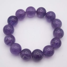 Natural Amethyst Bead Bracelet