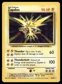 Zapdos Base Set #016/102 Holo Pokemon Card